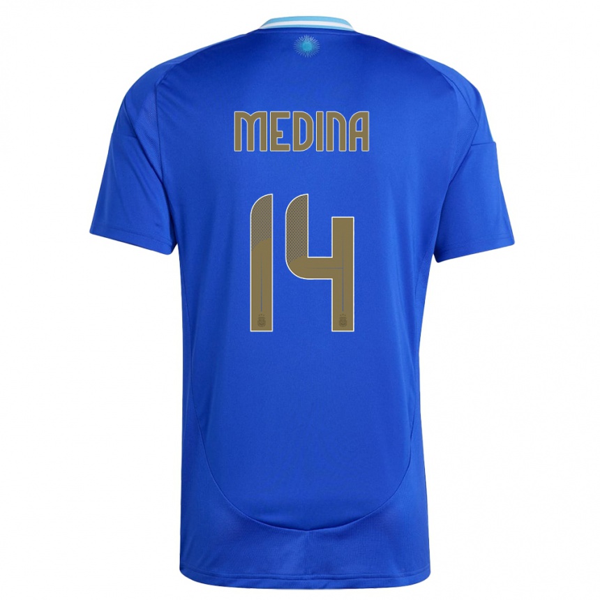 Niño Fútbol Camiseta Argentina Facundo Medina #14 Azul 2ª Equipación 24-26 México