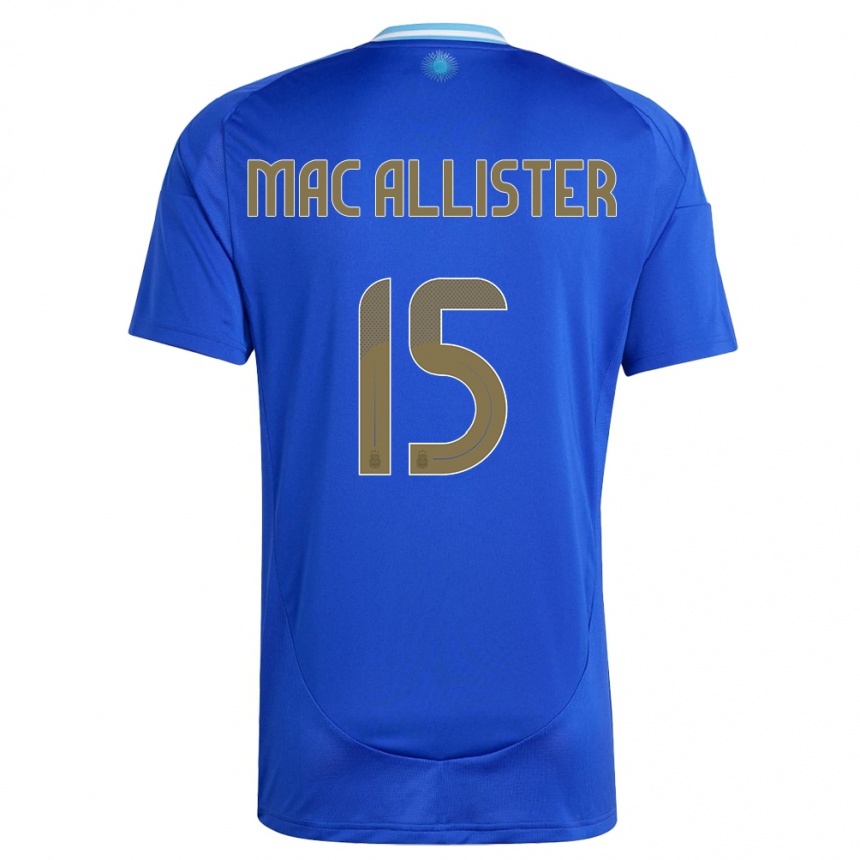 Niño Fútbol Camiseta Argentina Alexis Mac Allister #15 Azul 2ª Equipación 24-26 México