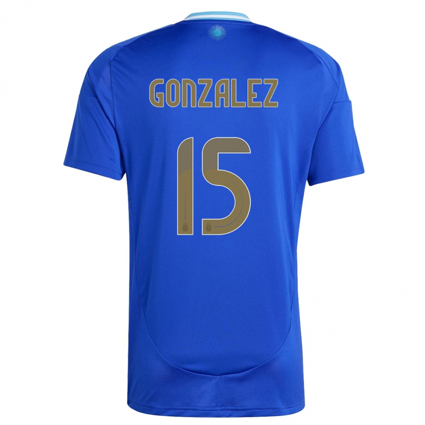 Niño Fútbol Camiseta Argentina Nicolas Gonzalez #15 Azul 2ª Equipación 24-26 México