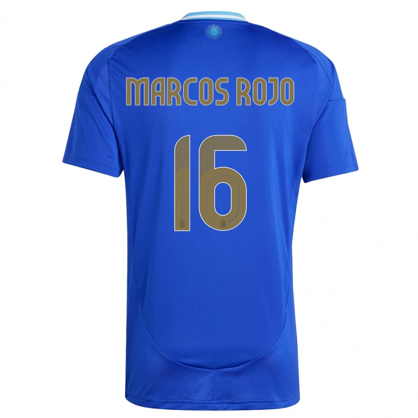 Niño Fútbol Camiseta Argentina Marcos Rojo #16 Azul 2ª Equipación 24-26 México