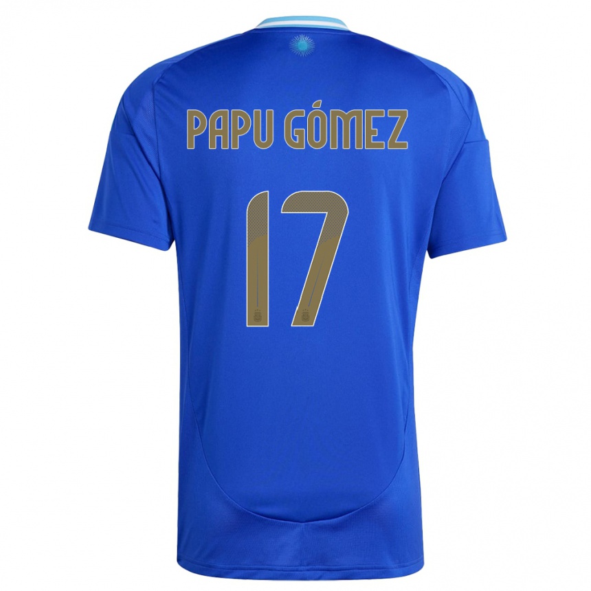 Niño Fútbol Camiseta Argentina Papu Gomez #17 Azul 2ª Equipación 24-26 México