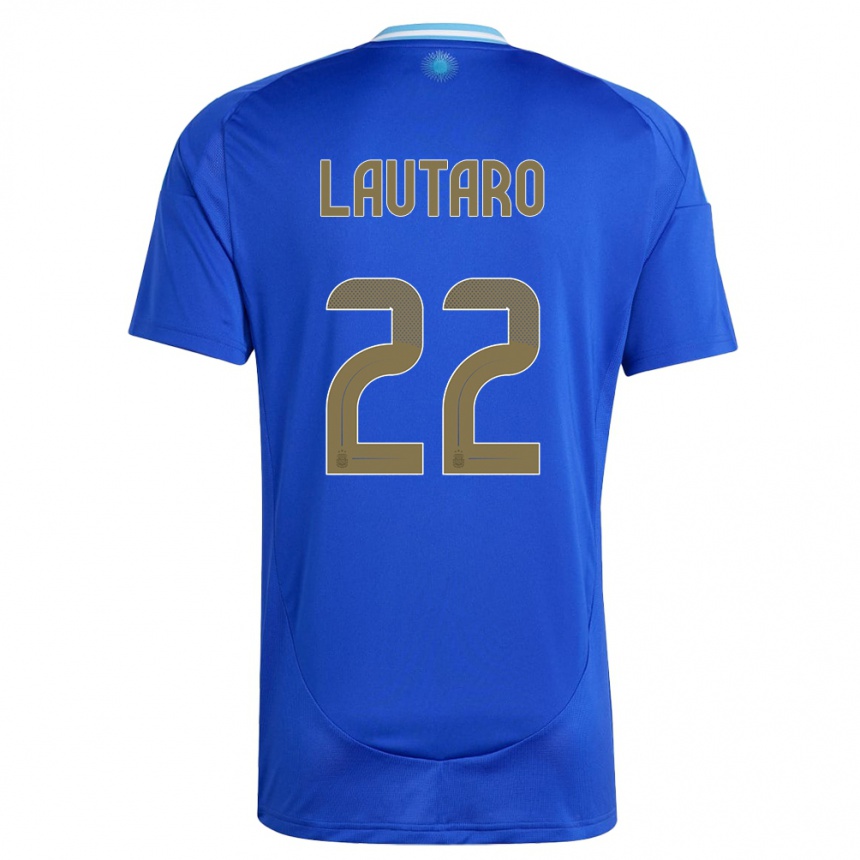 Niño Fútbol Camiseta Argentina Lautaro Martinez #22 Azul 2ª Equipación 24-26 México