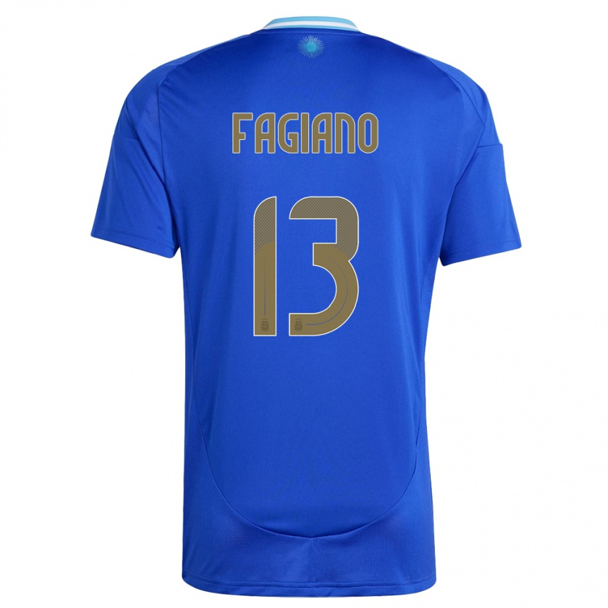 Niño Fútbol Camiseta Argentina Paloma Fagiano #13 Azul 2ª Equipación 24-26 México