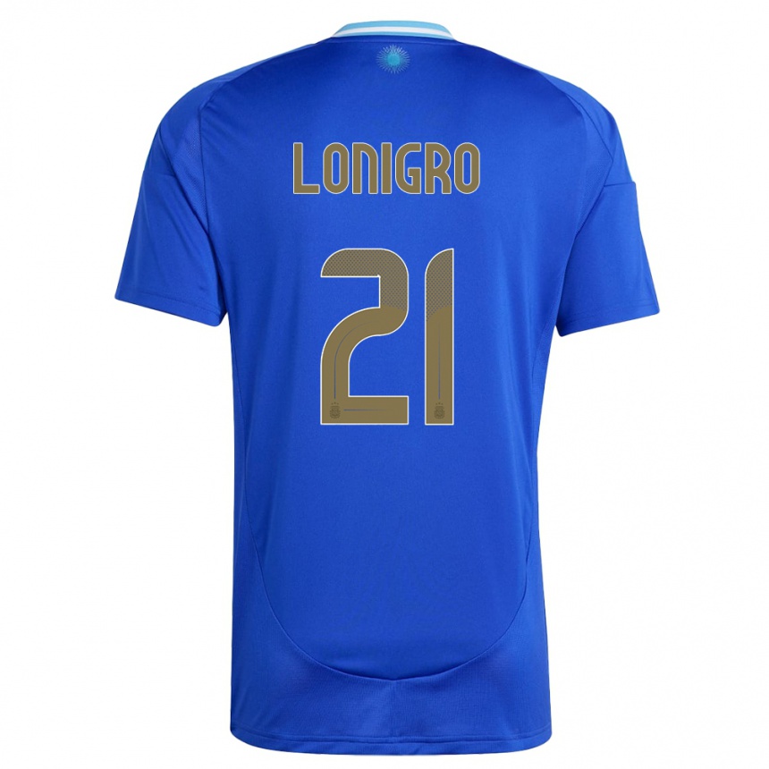 Niño Fútbol Camiseta Argentina Erica Lonigro #21 Azul 2ª Equipación 24-26 México