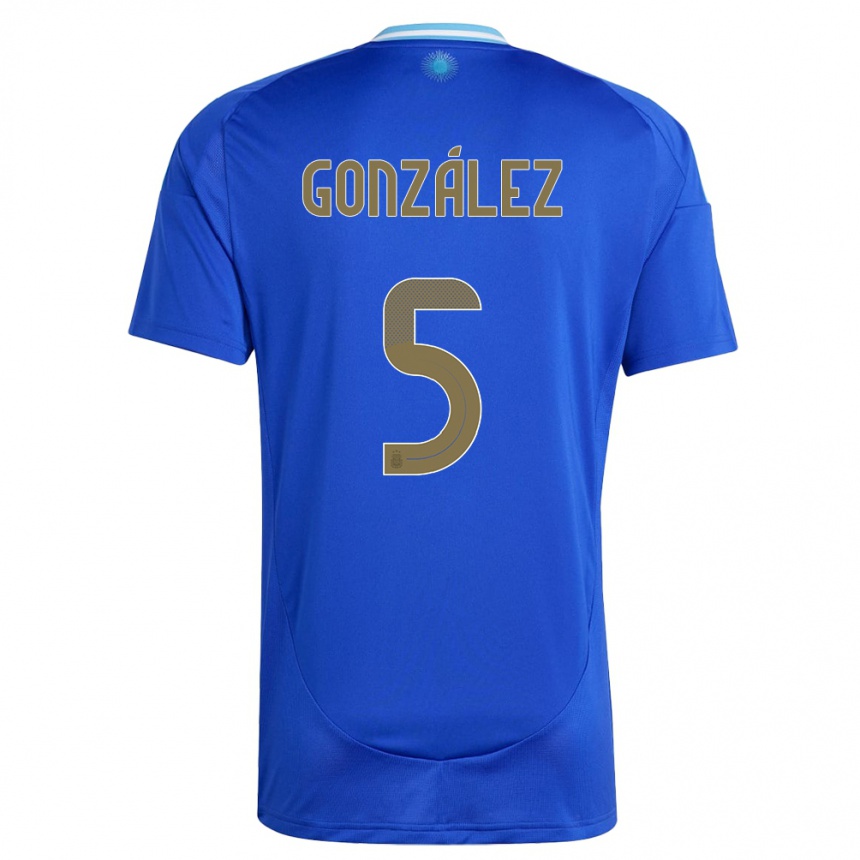 Niño Fútbol Camiseta Argentina Maximiliano Gonzalez #5 Azul 2ª Equipación 24-26 México