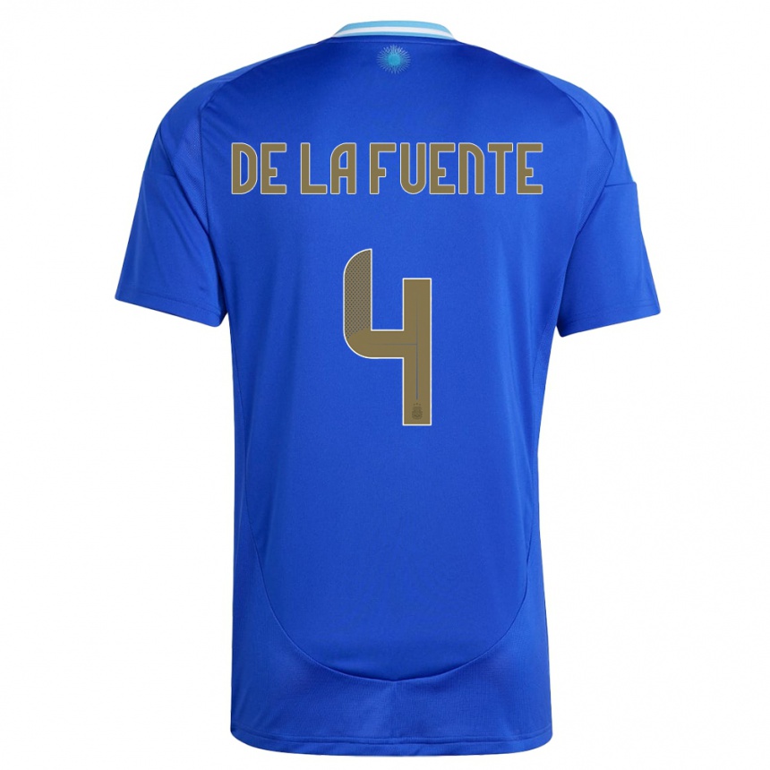 Niño Fútbol Camiseta Argentina Hernan De La Fuente #4 Azul 2ª Equipación 24-26 México