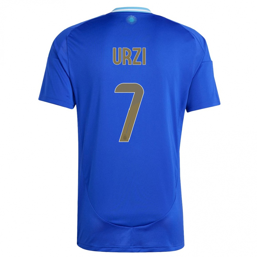 Niño Fútbol Camiseta Argentina Agustin Urzi #7 Azul 2ª Equipación 24-26 México