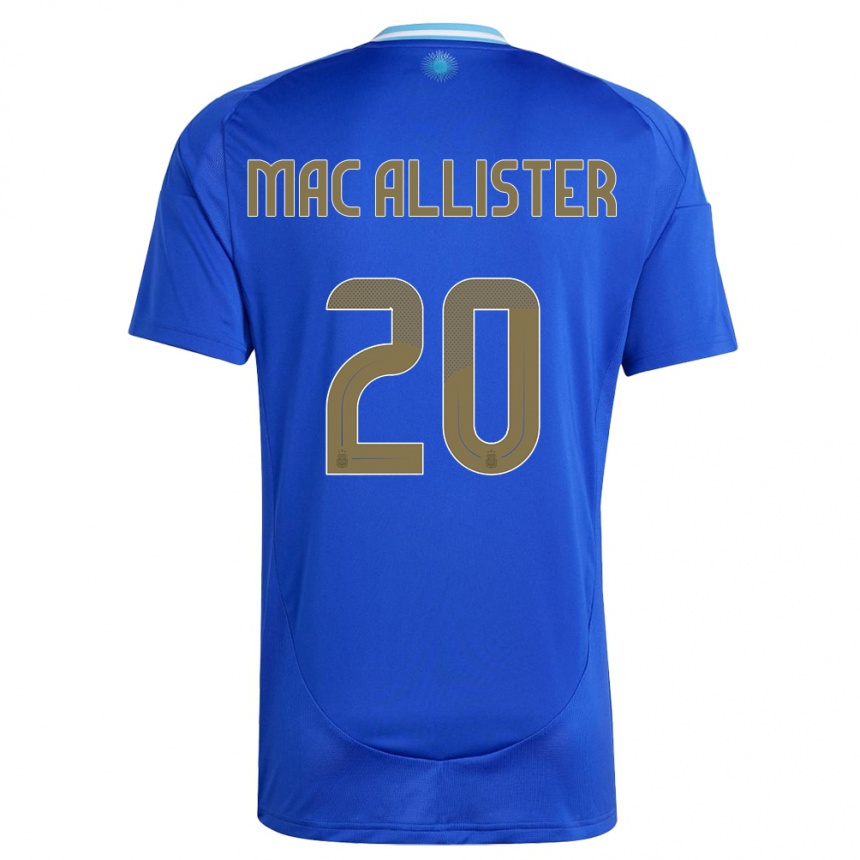 Niño Fútbol Camiseta Argentina Alexis Mac Allister #20 Azul 2ª Equipación 24-26 México