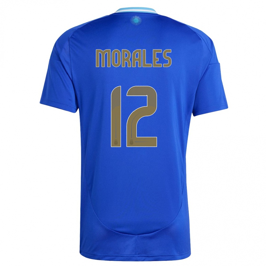 Niño Fútbol Camiseta Argentina Lautaro Morales #12 Azul 2ª Equipación 24-26 México