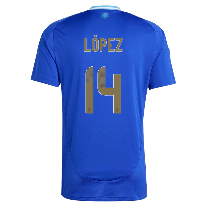 Niño Fútbol Camiseta Argentina Lautaro Lopez #14 Azul 2ª Equipación 24-26 México