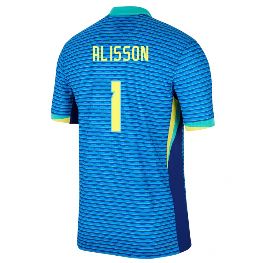 Niño Fútbol Camiseta Brasil Alisson #1 Azul 2ª Equipación 24-26 México