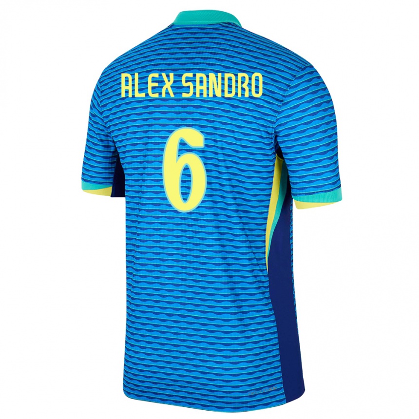 Niño Fútbol Camiseta Brasil Alex Sandro #6 Azul 2ª Equipación 24-26 México