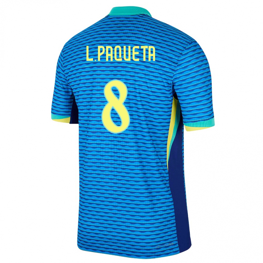 Niño Fútbol Camiseta Brasil Lucas Paqueta #8 Azul 2ª Equipación 24-26 México