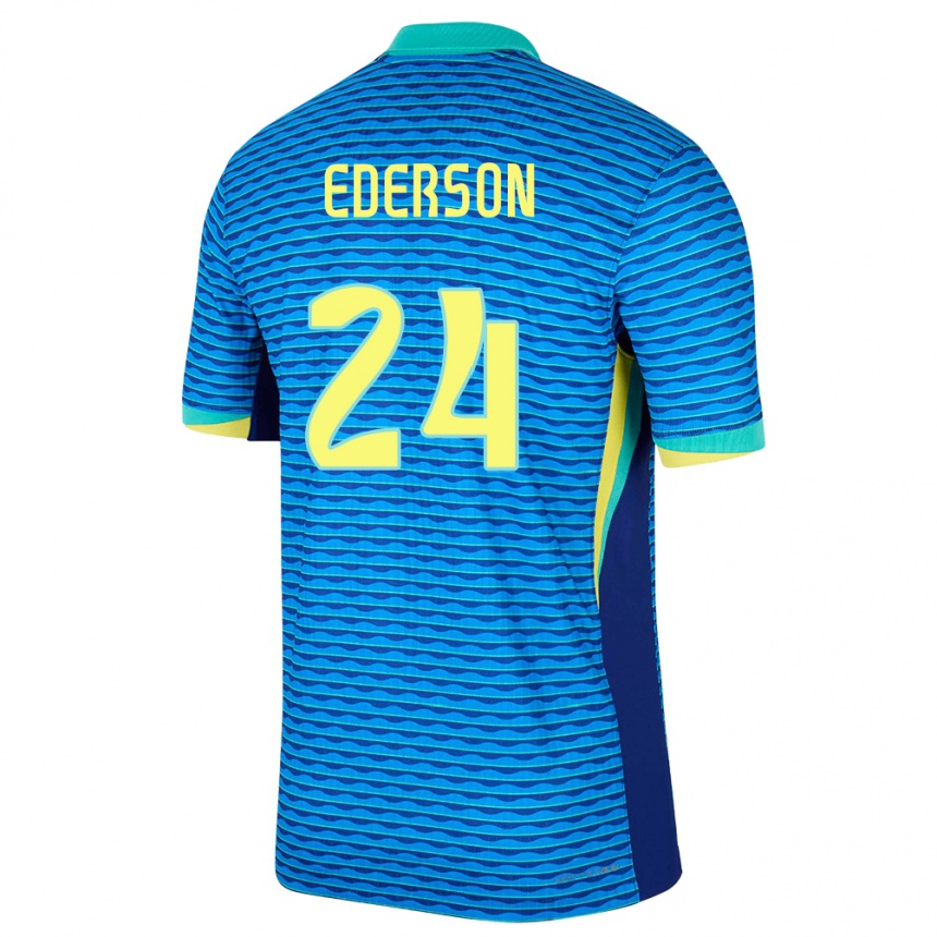 Niño Fútbol Camiseta Brasil Ederson #24 Azul 2ª Equipación 24-26 México