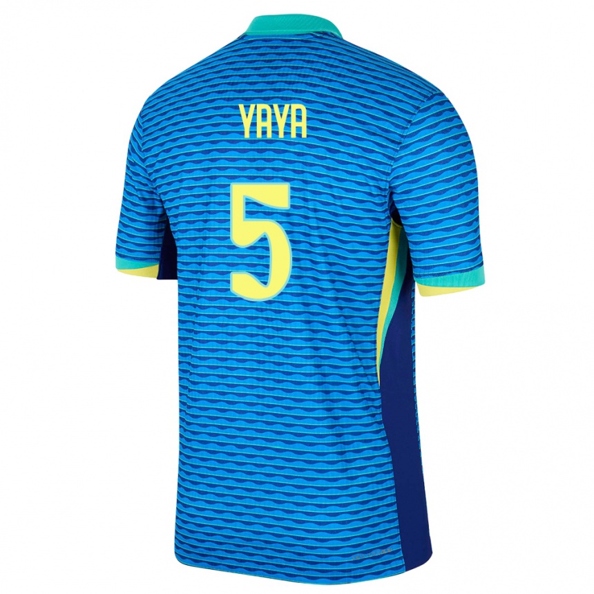 Niño Fútbol Camiseta Brasil Yaya #5 Azul 2ª Equipación 24-26 México