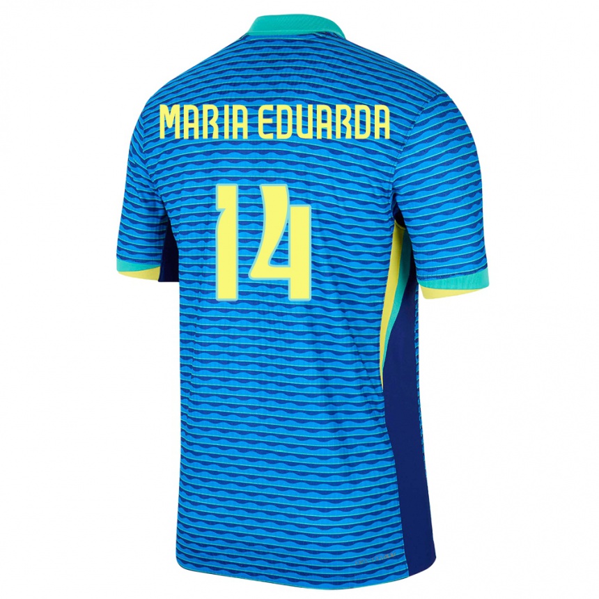 Niño Fútbol Camiseta Brasil Maria Eduarda #14 Azul 2ª Equipación 24-26 México