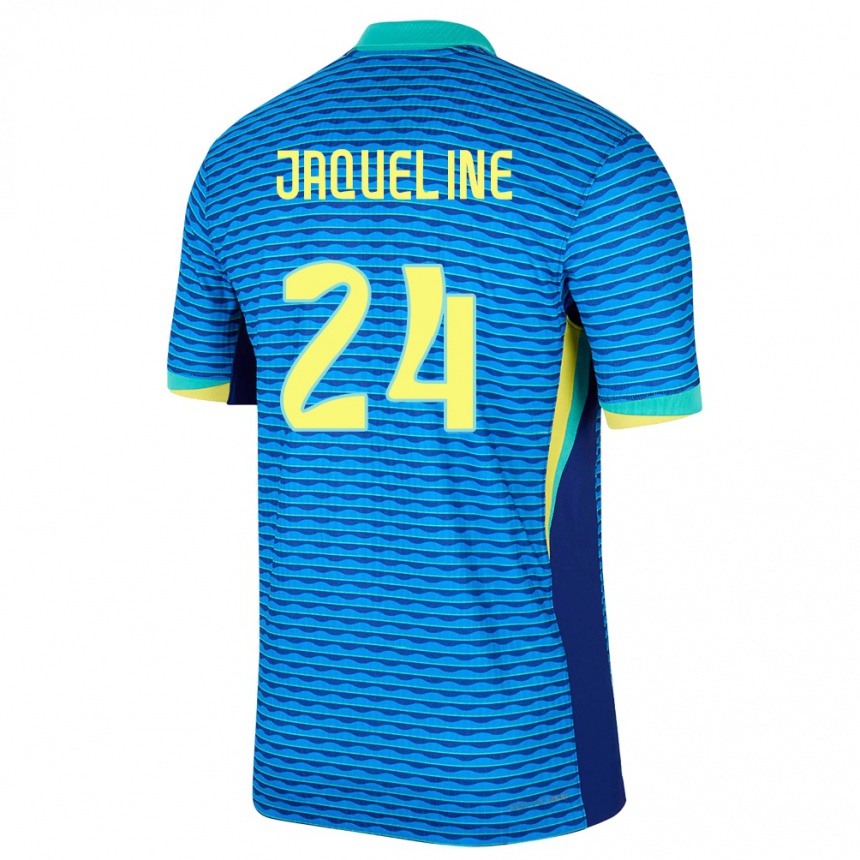 Niño Fútbol Camiseta Brasil Jaqueline #24 Azul 2ª Equipación 24-26 México