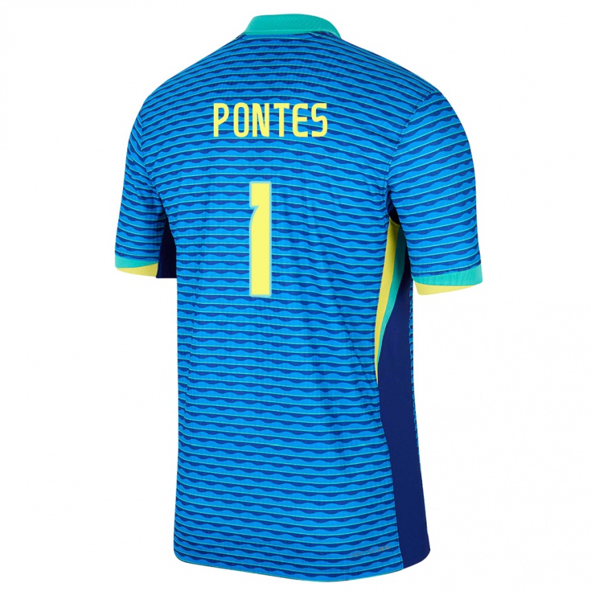 Niño Fútbol Camiseta Brasil Mycael Pontes #1 Azul 2ª Equipación 24-26 México