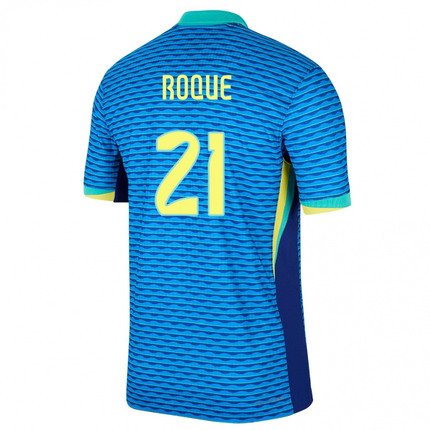 Niño Fútbol Camiseta Brasil Vitor Roque #21 Azul 2ª Equipación 24-26 México