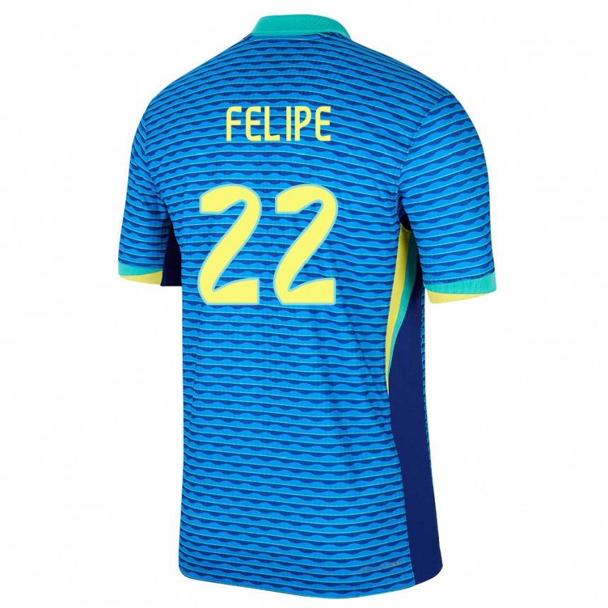 Niño Fútbol Camiseta Brasil Cayo Felipe #22 Azul 2ª Equipación 24-26 México