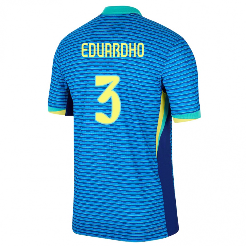 Niño Fútbol Camiseta Brasil Eduardho #3 Azul 2ª Equipación 24-26 México