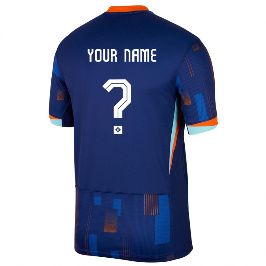 Niño Fútbol Camiseta Países Bajos Su Nombre #0 Azul 2ª Equipación 24-26 México