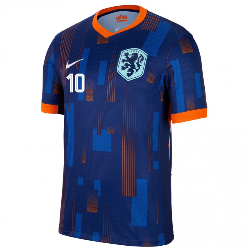 Niño Fútbol Camiseta Países Bajos Nadine Noordam #10 Azul 2ª Equipación 24-26 México