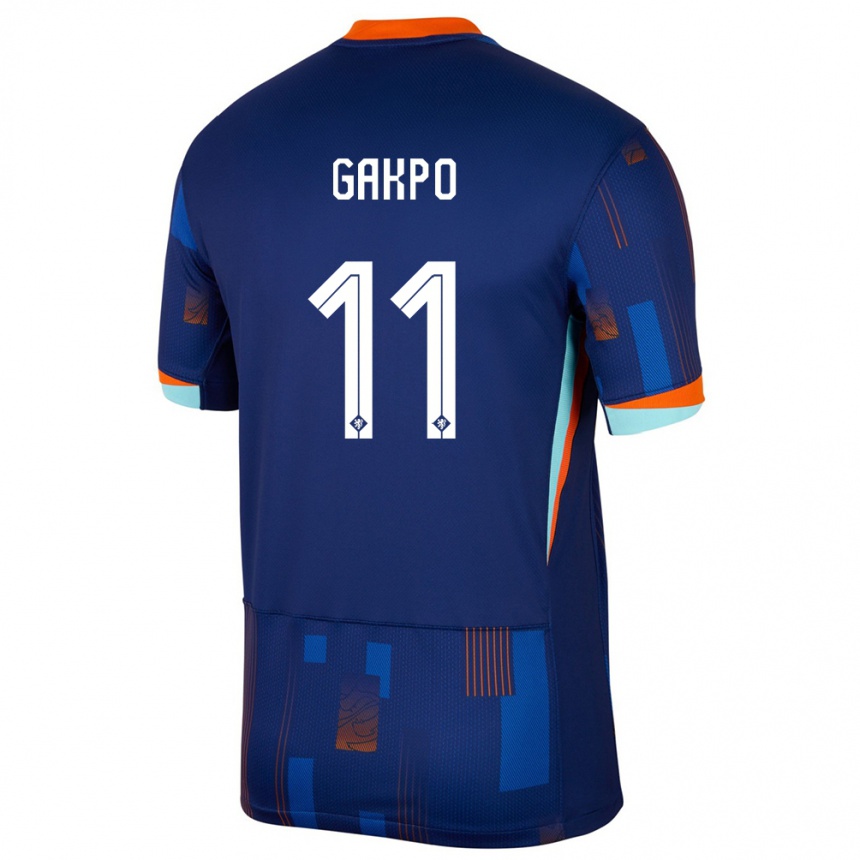 Niño Fútbol Camiseta Países Bajos Cody Gakpo #11 Azul 2ª Equipación 24-26 México