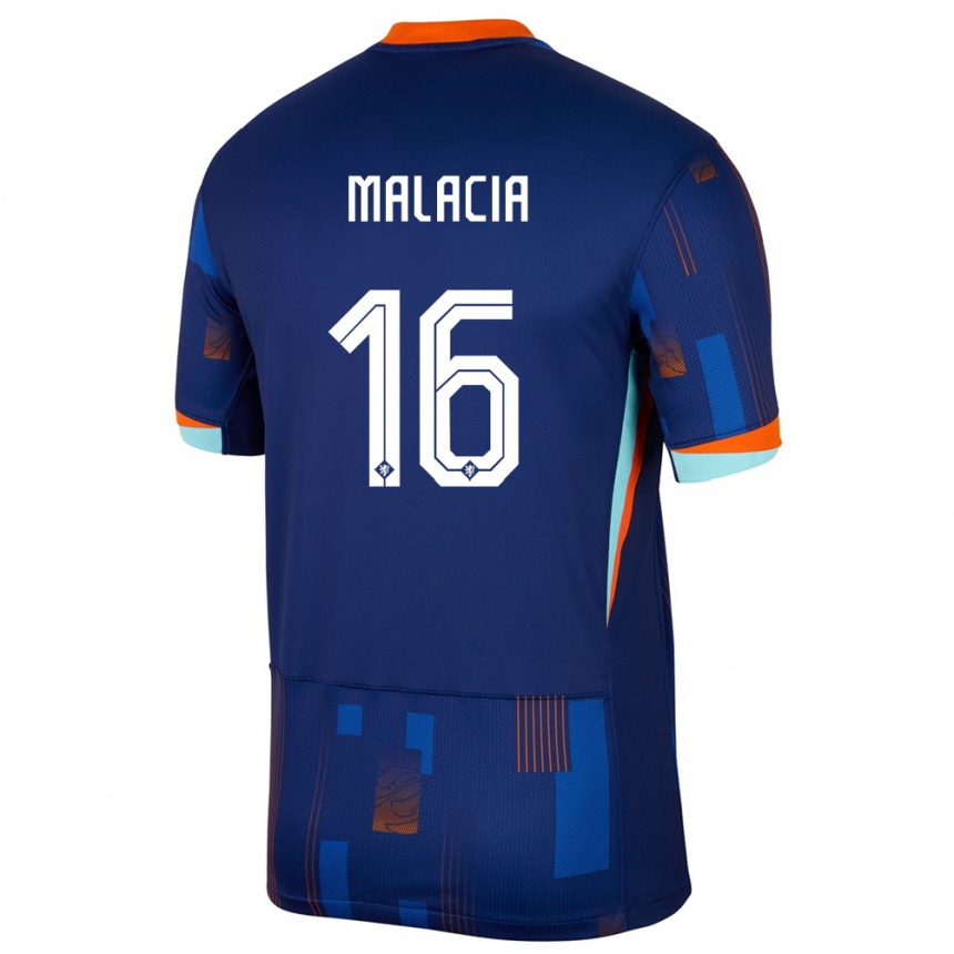 Niño Fútbol Camiseta Países Bajos Tyrell Malacia #16 Azul 2ª Equipación 24-26 México