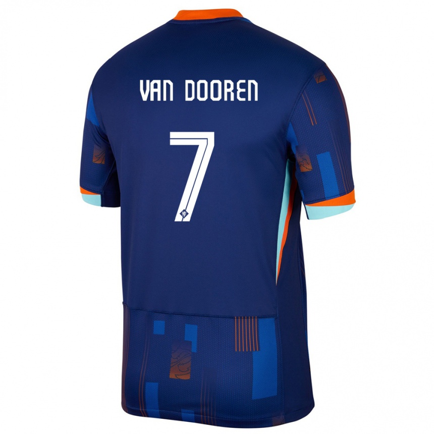 Niño Fútbol Camiseta Países Bajos Kayleigh Van Dooren #7 Azul 2ª Equipación 24-26 México