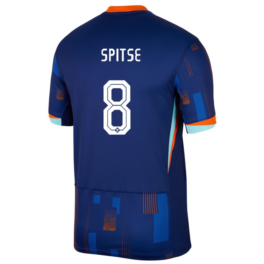 Niño Fútbol Camiseta Países Bajos Sherida Spitse #8 Azul 2ª Equipación 24-26 México