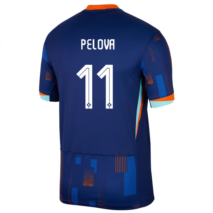 Niño Fútbol Camiseta Países Bajos Victoria Pelova #11 Azul 2ª Equipación 24-26 México