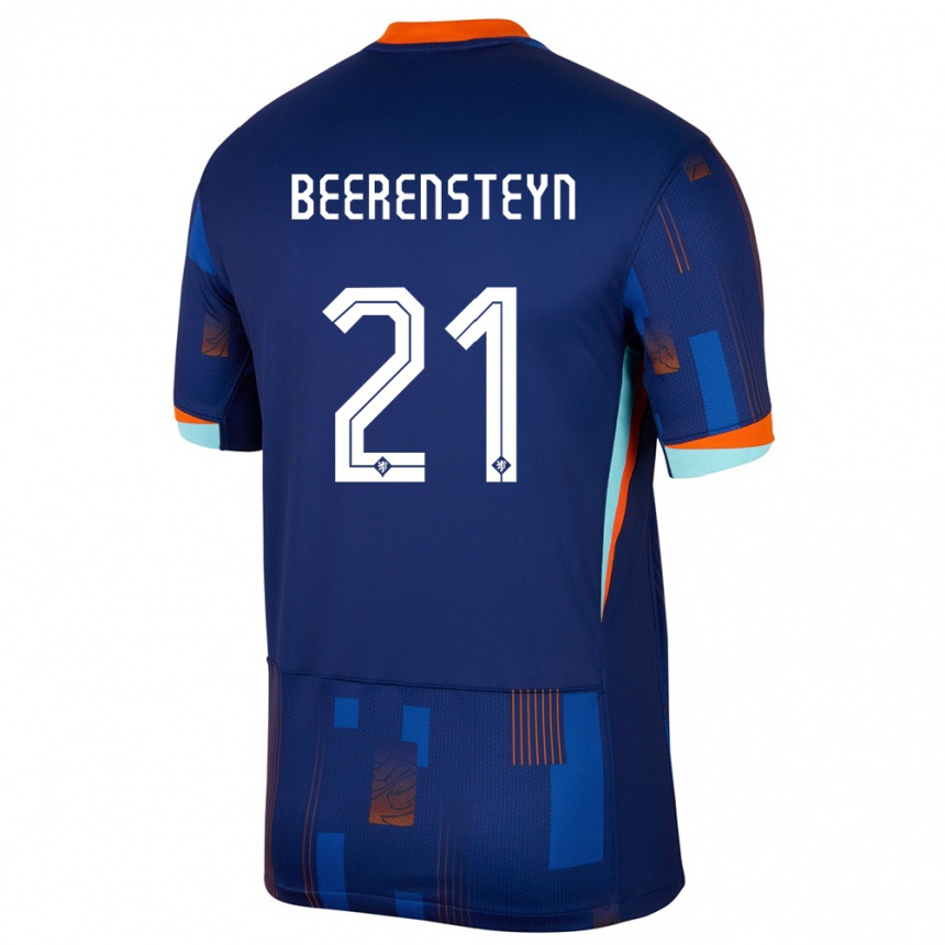 Niño Fútbol Camiseta Países Bajos Lineth Beerensteyn #21 Azul 2ª Equipación 24-26 México