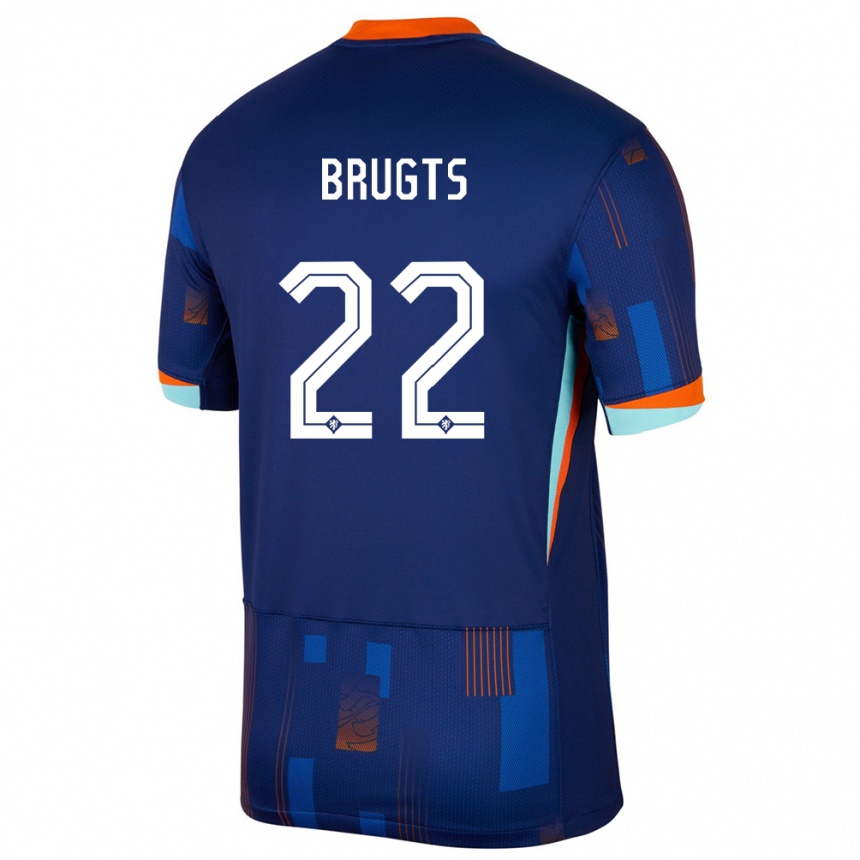 Niño Fútbol Camiseta Países Bajos Esmee Brugts #22 Azul 2ª Equipación 24-26 México