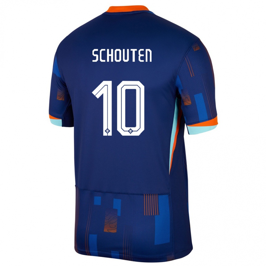 Niño Fútbol Camiseta Países Bajos Lewis Schouten #10 Azul 2ª Equipación 24-26 México