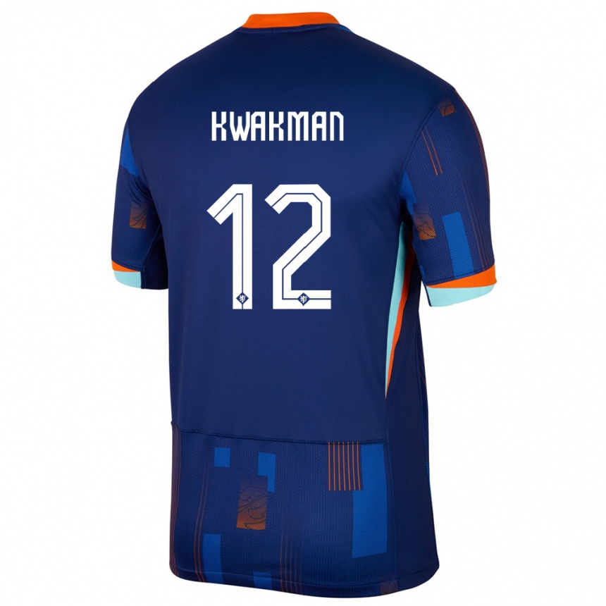 Niño Fútbol Camiseta Países Bajos Dave Kwakman #12 Azul 2ª Equipación 24-26 México