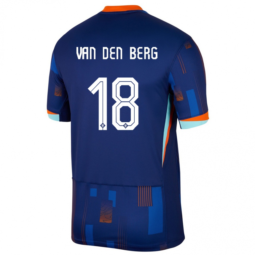 Niño Fútbol Camiseta Países Bajos Rav Van Den Berg #18 Azul 2ª Equipación 24-26 México