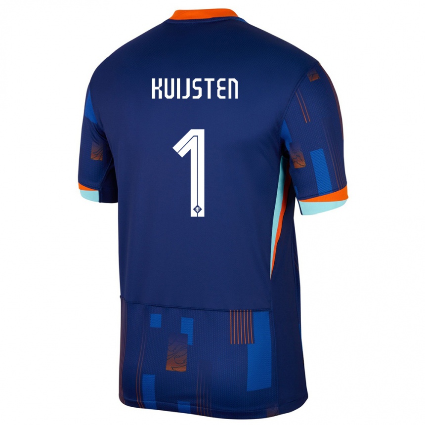 Niño Fútbol Camiseta Países Bajos Tristan Kuijsten #1 Azul 2ª Equipación 24-26 México