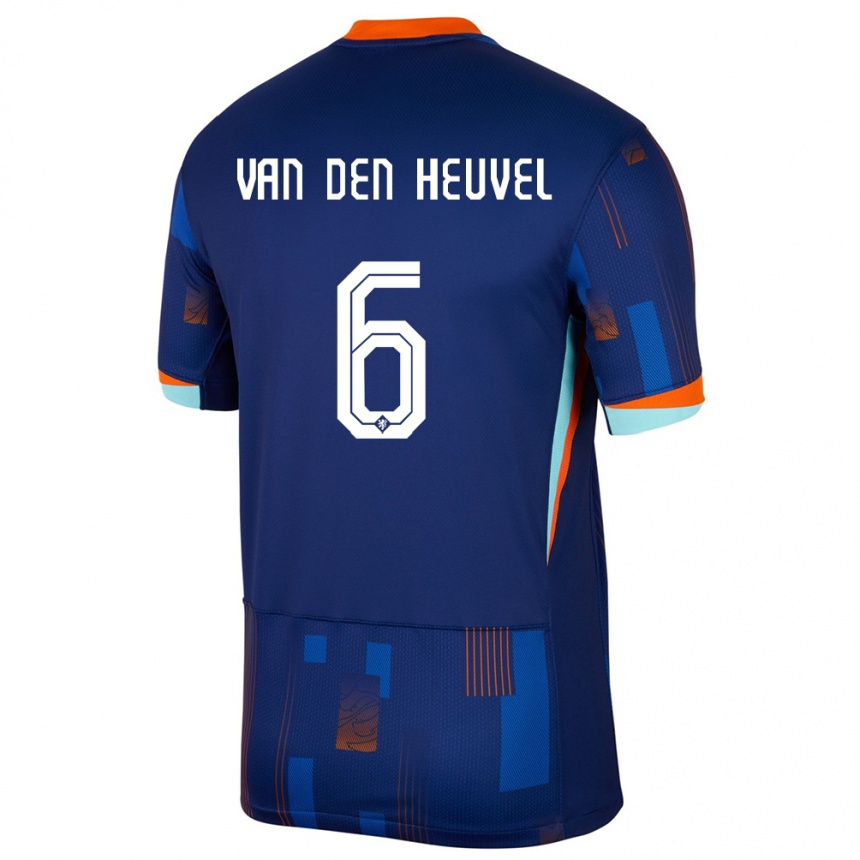 Niño Fútbol Camiseta Países Bajos Tim Van Den Heuvel #6 Azul 2ª Equipación 24-26 México