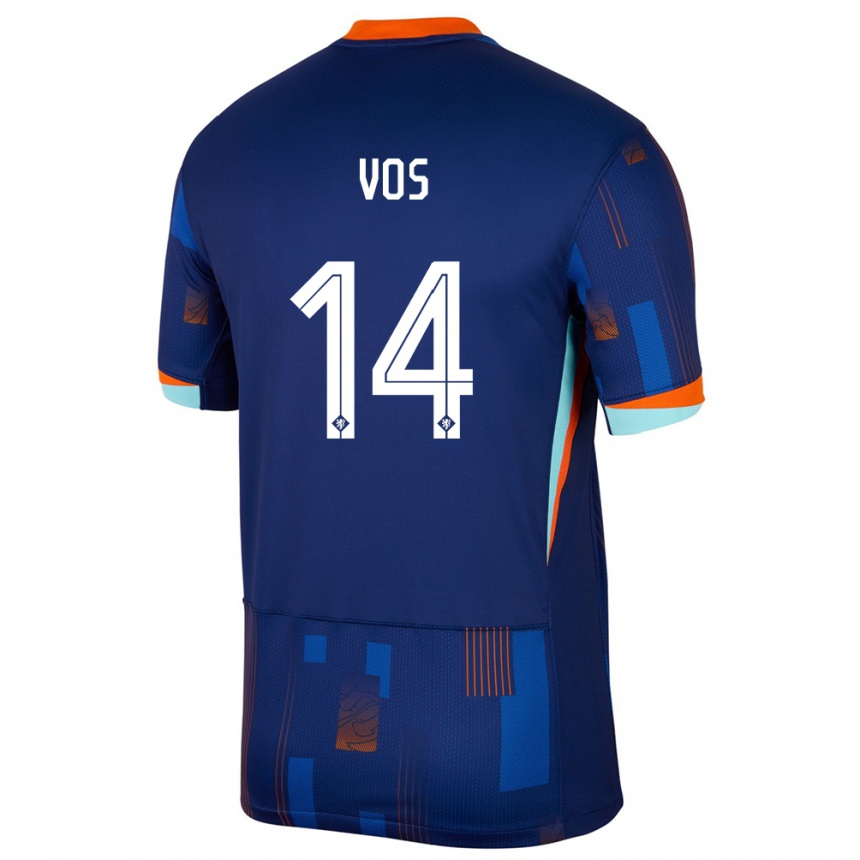 Niño Fútbol Camiseta Países Bajos Silvano Vos #14 Azul 2ª Equipación 24-26 México