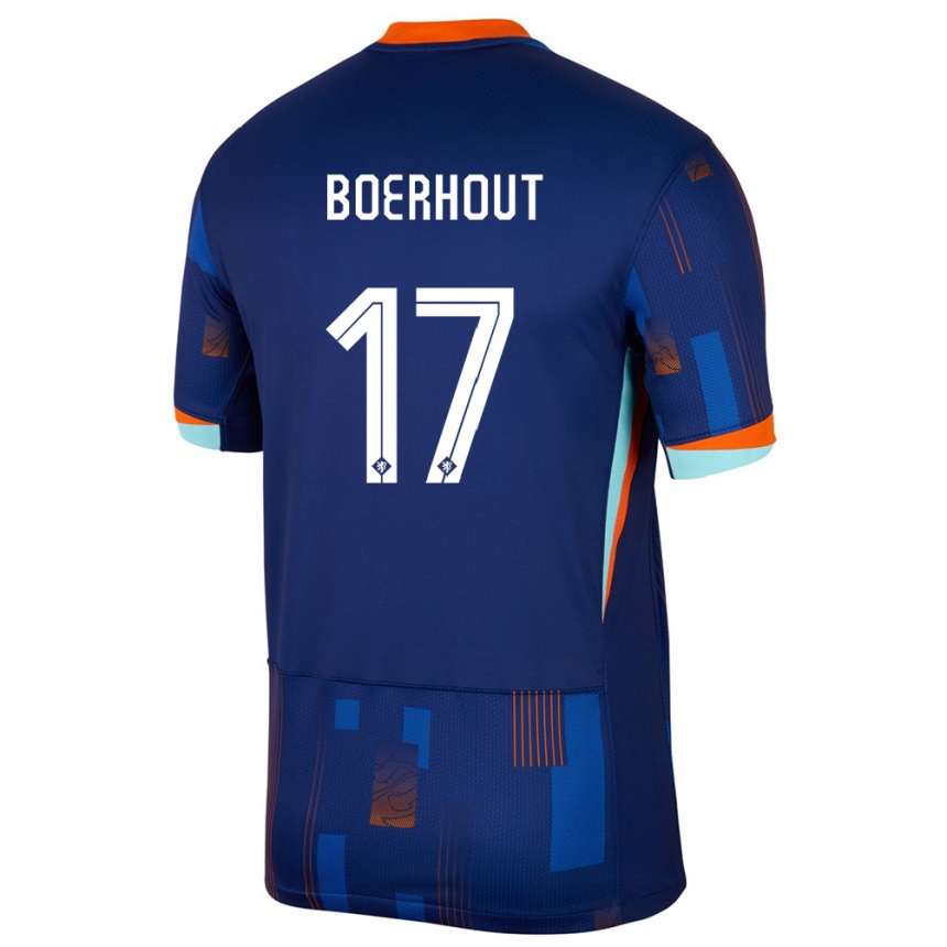 Niño Fútbol Camiseta Países Bajos Yoram Boerhout #17 Azul 2ª Equipación 24-26 México