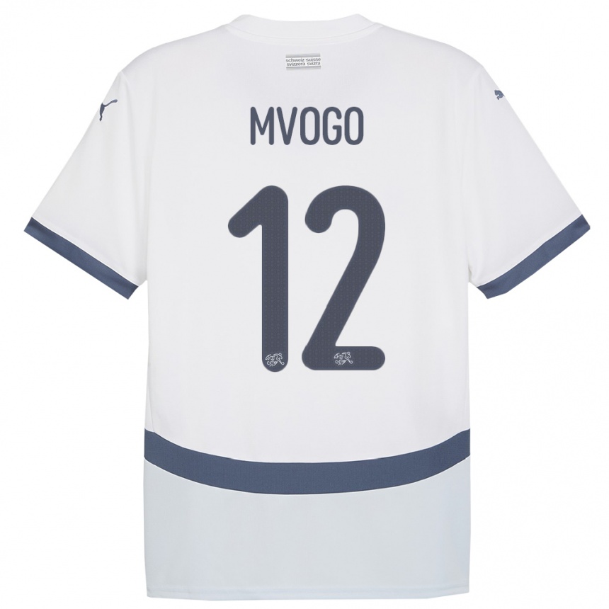 Niño Fútbol Camiseta Suiza Yvon Mvogo #12 Blanco 2ª Equipación 24-26 México