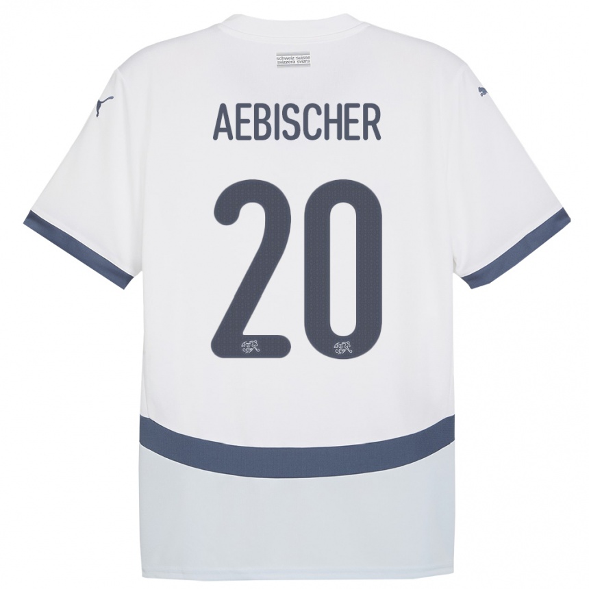 Niño Fútbol Camiseta Suiza Michel Aebischer #20 Blanco 2ª Equipación 24-26 México