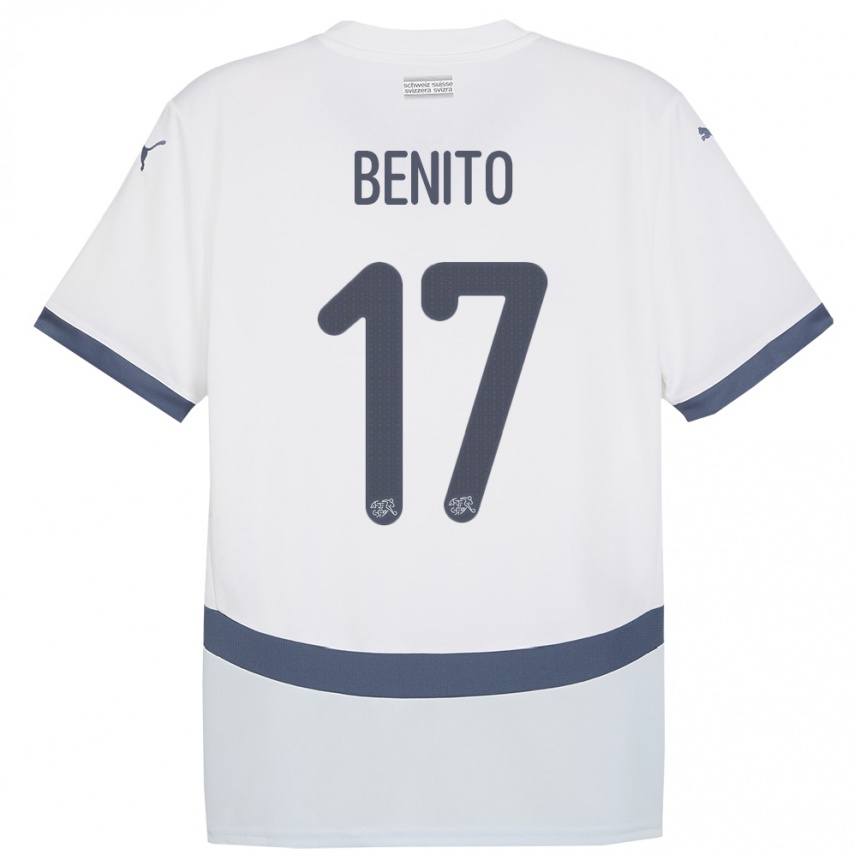 Niño Fútbol Camiseta Suiza Loris Benito #17 Blanco 2ª Equipación 24-26 México