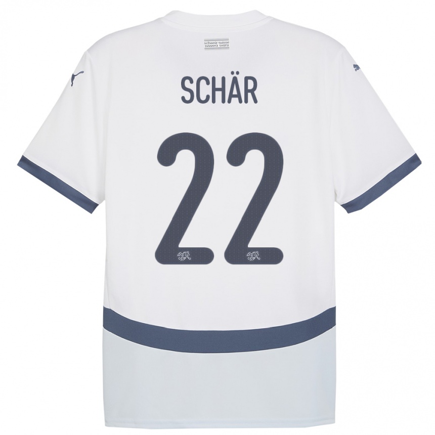 Niño Fútbol Camiseta Suiza Fabian Schar #22 Blanco 2ª Equipación 24-26 México