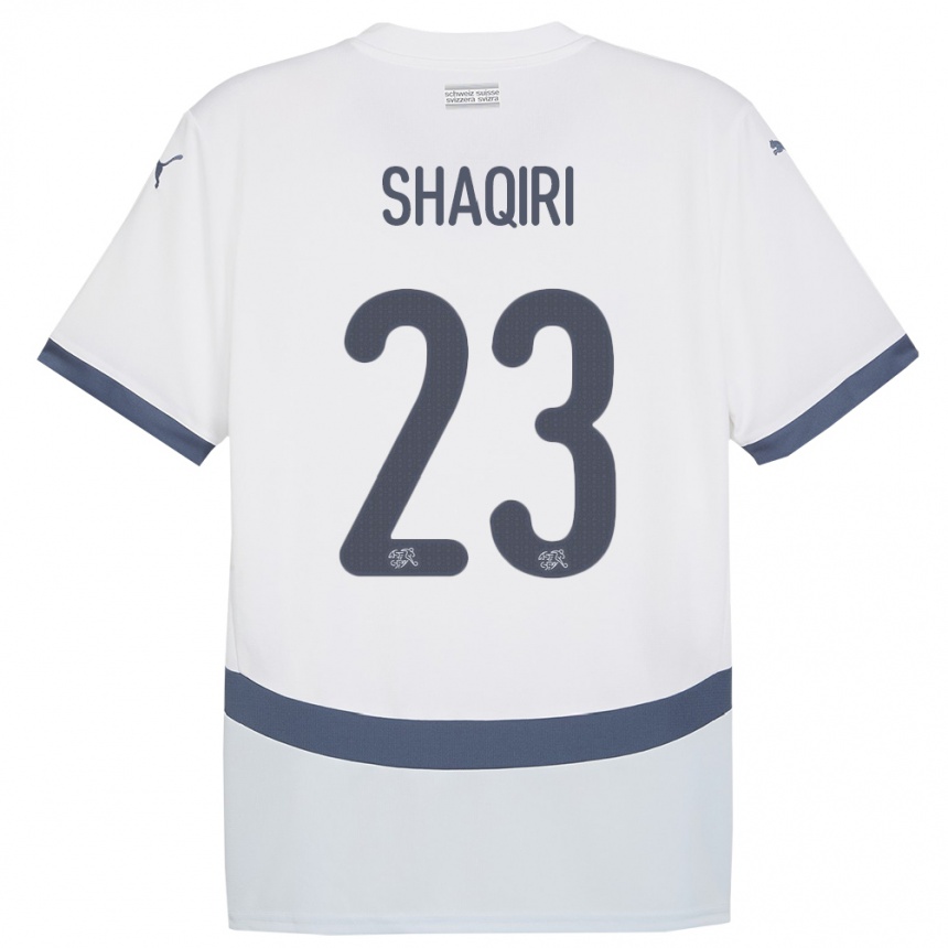 Niño Fútbol Camiseta Suiza Xherdan Shaqiri #23 Blanco 2ª Equipación 24-26 México