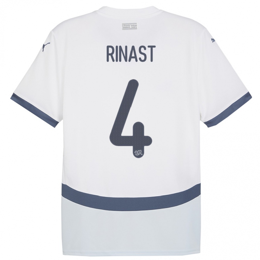 Niño Fútbol Camiseta Suiza Rachel Rinast #4 Blanco 2ª Equipación 24-26 México