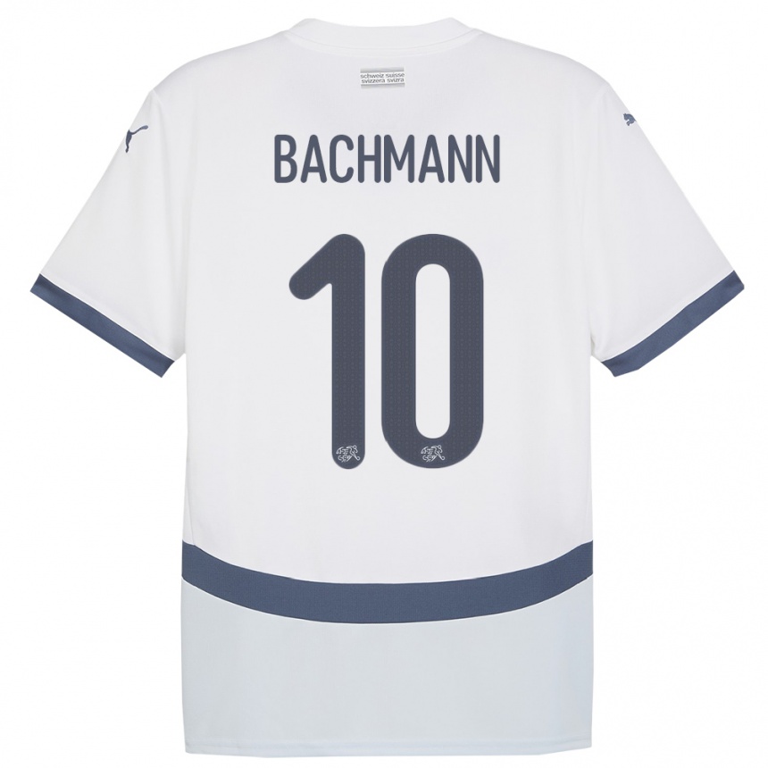 Niño Fútbol Camiseta Suiza Ramona Bachmann #10 Blanco 2ª Equipación 24-26 México