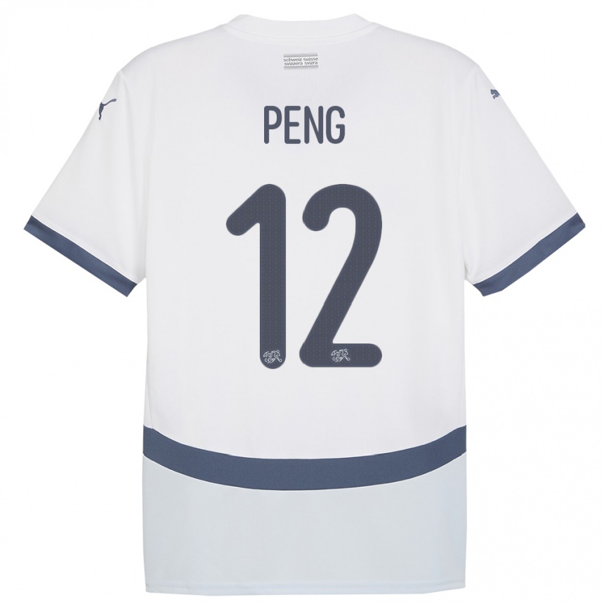 Niño Fútbol Camiseta Suiza Livia Peng #12 Blanco 2ª Equipación 24-26 México