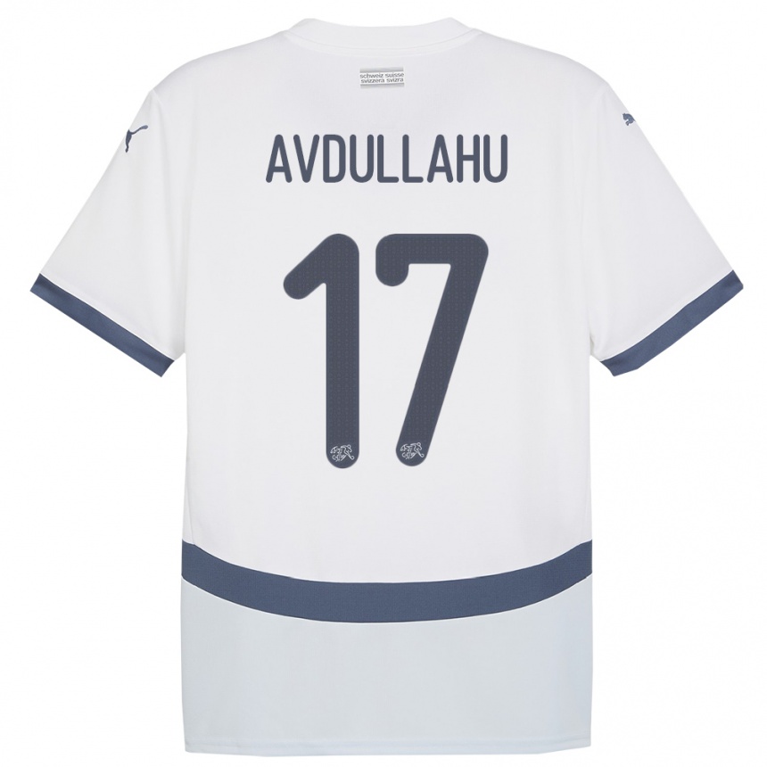 Niño Fútbol Camiseta Suiza Leon Avdullahu #17 Blanco 2ª Equipación 24-26 México